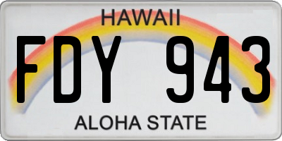 HI license plate FDY943
