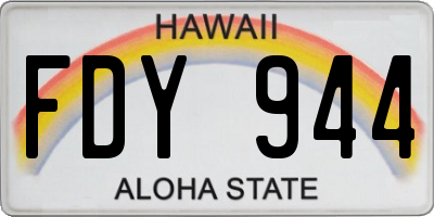 HI license plate FDY944