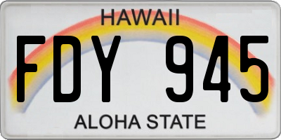 HI license plate FDY945