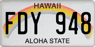 HI license plate FDY948