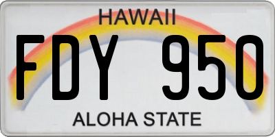 HI license plate FDY950
