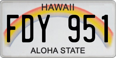 HI license plate FDY951
