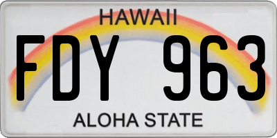 HI license plate FDY963