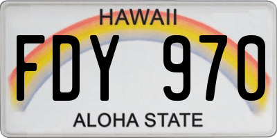 HI license plate FDY970
