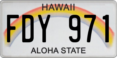 HI license plate FDY971