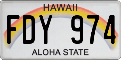 HI license plate FDY974