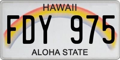 HI license plate FDY975