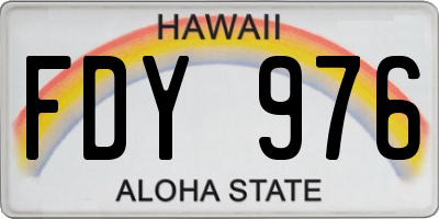 HI license plate FDY976