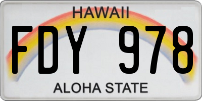 HI license plate FDY978