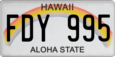 HI license plate FDY995