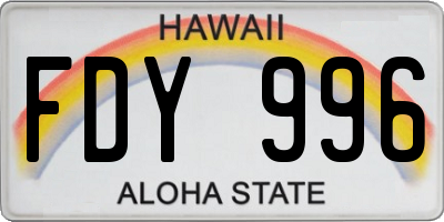 HI license plate FDY996