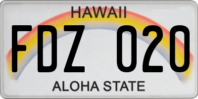 HI license plate FDZ020