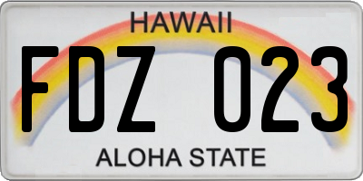 HI license plate FDZ023
