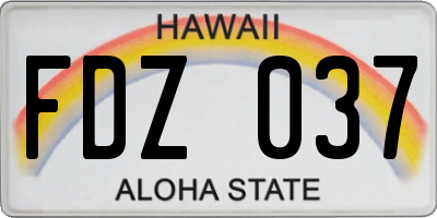 HI license plate FDZ037