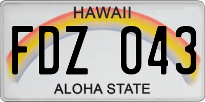 HI license plate FDZ043