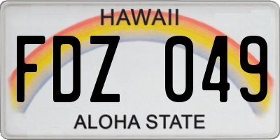 HI license plate FDZ049