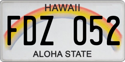 HI license plate FDZ052