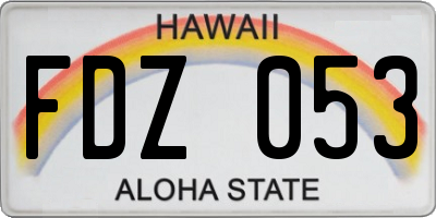 HI license plate FDZ053