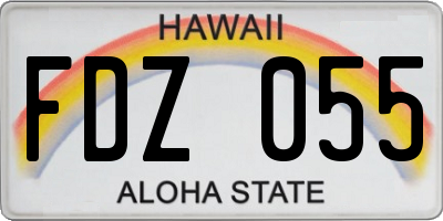 HI license plate FDZ055