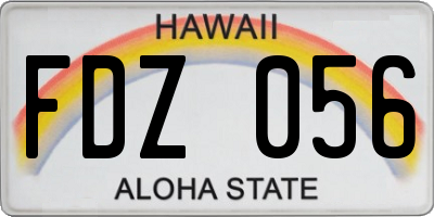 HI license plate FDZ056