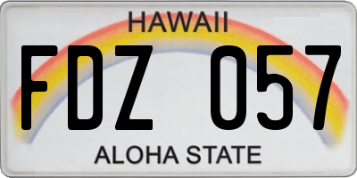 HI license plate FDZ057
