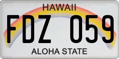 HI license plate FDZ059