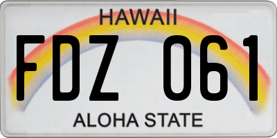HI license plate FDZ061