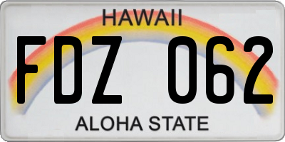 HI license plate FDZ062