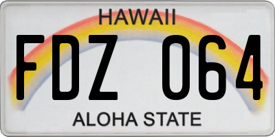 HI license plate FDZ064