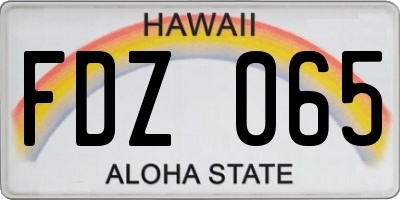 HI license plate FDZ065