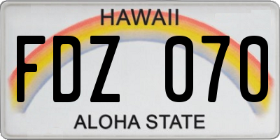 HI license plate FDZ070