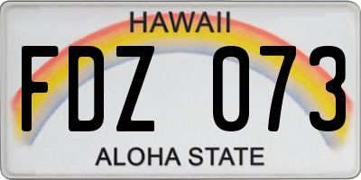 HI license plate FDZ073
