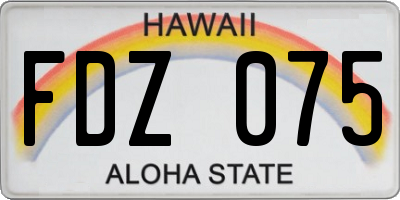 HI license plate FDZ075