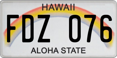 HI license plate FDZ076
