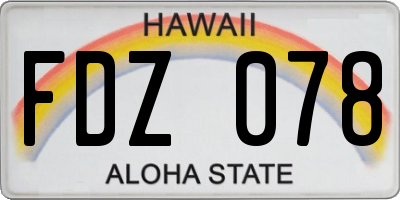 HI license plate FDZ078