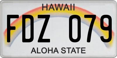 HI license plate FDZ079