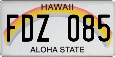 HI license plate FDZ085