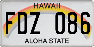 HI license plate FDZ086
