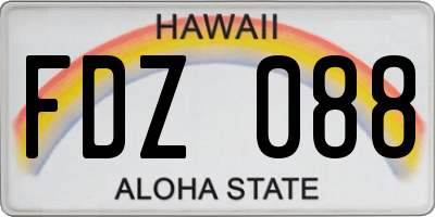 HI license plate FDZ088