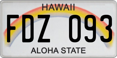 HI license plate FDZ093