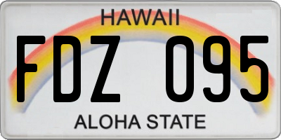HI license plate FDZ095