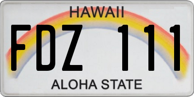 HI license plate FDZ111