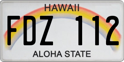 HI license plate FDZ112