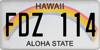 HI license plate FDZ114