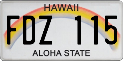 HI license plate FDZ115