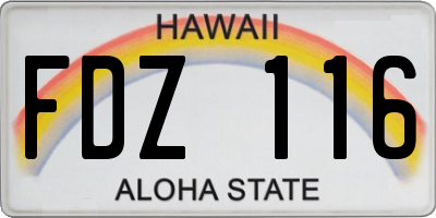 HI license plate FDZ116