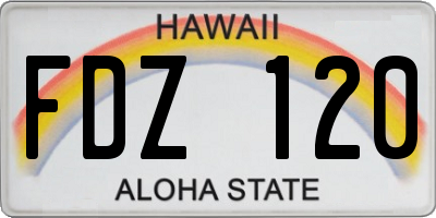 HI license plate FDZ120