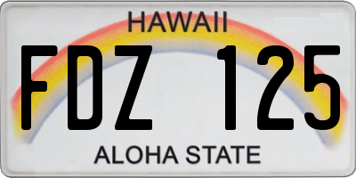 HI license plate FDZ125