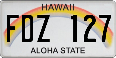 HI license plate FDZ127