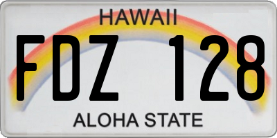 HI license plate FDZ128